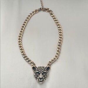 Natasha Couture Gold and Black Leopard Necklace